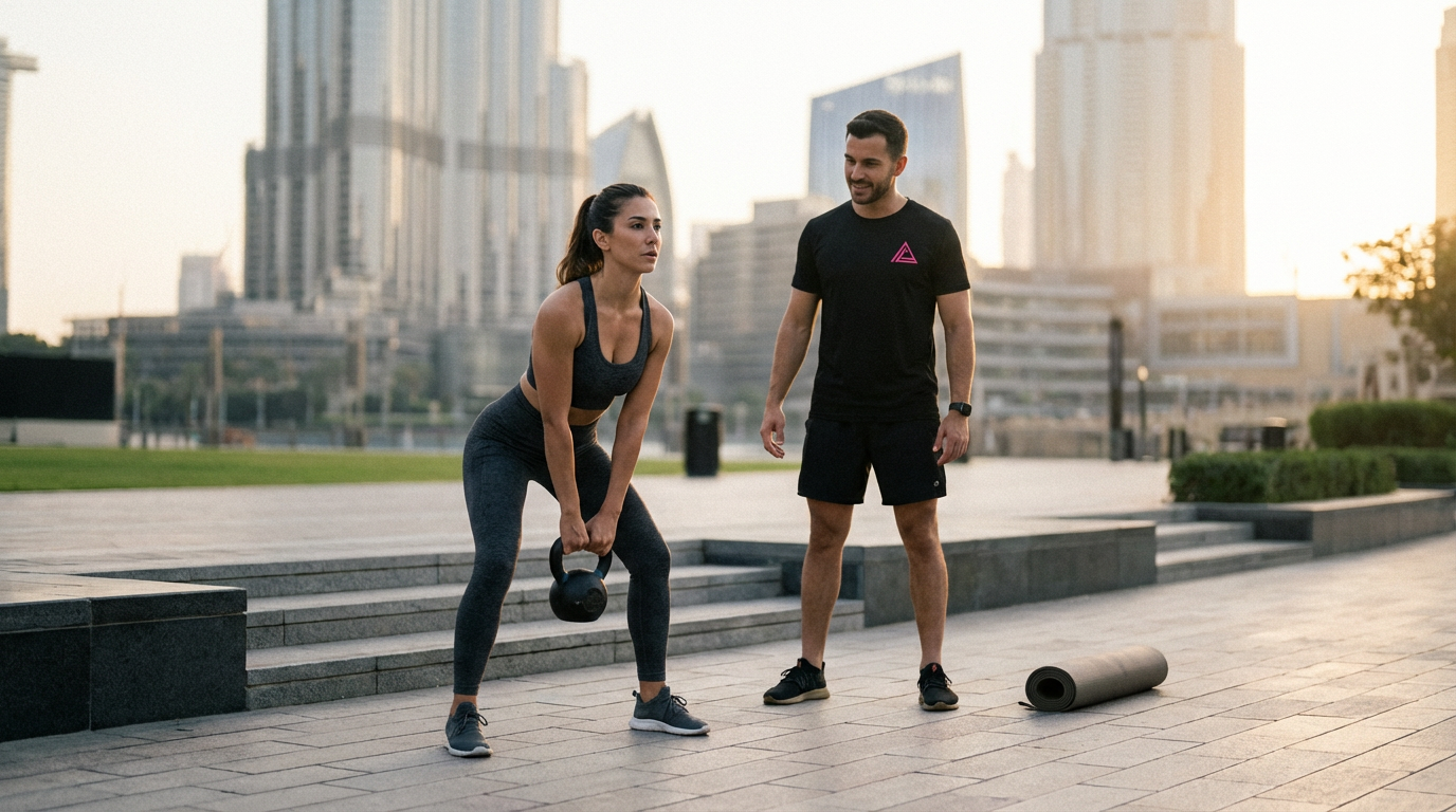 Outdoor personal training near Burj Park Downtown Dubai